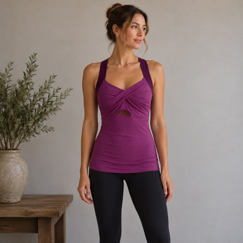 Athleta Magenta Twist Front Tank Top Small